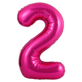 elvesmall 40 inch Hot Rose Pink Number Balloons, Big Huge Number Foil Helium Balloons Birthday Party Celebration Decoration Large globos,