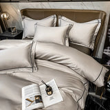elvesmall Egyptian Cotton Bedding Set Embroidery Duvet Cover Set Quilt Cover Fitted/Flat Sheet Pillowcase Luxury Home Textiles Bedspreads