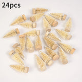 elvesmall 24pcs, Mini Christmas Sisal Snow Frost Tree with Wooden Bottling Brush - Perfect Desktop Tree for Christmas Party and Home Decor