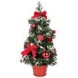 elvesmall  Mini Artificial Christmas Tree Home Bedroom Desktop Ornament Red Bow Pine Cone Party Christmas Decoration for Home Gifts
