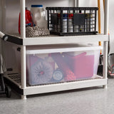 elvesmall  USA 91 Quart Buckle Down Storage Box, Clear