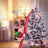 elvesmall  Electric Climbing Ladder Santa Claus Doll Toys Funny Christmas Ornaments Gift New Year Christmas Tree Hanging Home Decor Gifts