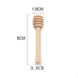 elvesmall  8/10/16CM Wooden Stirrers Honey Dipper Wood Honey Spoon Stick Honey Jar Stick Collect Dispense Honey Wedding Party Gif