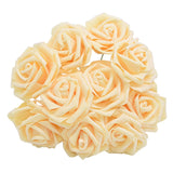 elvesmall 25Pcs 8cm PE Foam Rose Head Artificial Rose Flower Bouquet For Home Wedding Birthday Party Table Decor Valentines Day Gift Craft