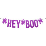 elvesmall Happy Halloween Banner Pumpkin bat pattern Bunting Garland Home Decor for Fireplace Halloween Theme Party Decorations Supplies