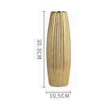 elvesmall 30CM Luxury Europe Gold Ceramic Vase Home Decor Creative Design Porcelain Decorative Flower Vase For Wedding Decoration