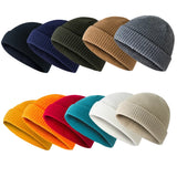 elvesmall 20 Colors Winter Warm Casual Short Thread Hip Hop Beanies Hat Korean Adult Women Men Elastic Wool Knitted Skull Cap Wholesale