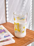 elvesmall  -  Korean Style Pink Girl Heart Star Glass Simple Household Heat-resistant Single-layer Breakfast Milk Cup for Friends Ins Gift Cup