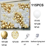 elvesmall Wedding Balloon Garland Arch Kit White Gold Confetti Latex Balloons Birthday Party Baby Shower Anniversary Decoration Globos