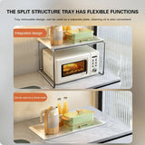 elvesmall  -  2Layers Kitchen Metal Microwave Shelving Countertop Spice Bottle Water Cup Cutlery Organizer Oven Rice Cooker Storage Rack
