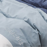 elvesmall  Simple Assorted Colors 100% Cotton Bedding Set Queen Size Japanese-style Splicing Duvet Cover Set with Sheets King Bedding Sets