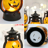 elvesmall Halloween Pumpkin Lights Decorative Kerosene Lanterns LED Handheld Lamp Pumpkin for Table Camping Garden Yard Decorations
