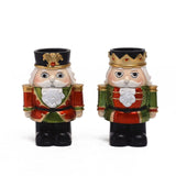 elvesmall  European Nutcracker Candlestick Decoration Ins Wind Home Living Room Desktop Decoration Candle Stand Christmas Resin Decoration