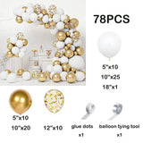 elvesmall Wedding Balloon Garland Arch Kit White Gold Confetti Latex Balloons Birthday Party Baby Shower Anniversary Decoration Globos