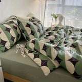 elvesmall  Ins Black Bowknot Bedding Set Pink Bed Flat Sheet Duvet Cover Twin Full Queen Princess Style Bed Linen Girls Floral Quilt Cover