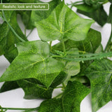 elvesmall 2.1m Artificial Plant Vine Green Ivy Leaf Garland Silk Wall Hanging Vine Home Garden Decoration Wedding Party DIY Garland Leaves