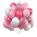 elvesmall 30pcs Confetti Metallic Chorme Latex Balloons For Birthday Party Decoration Baby Shower Wedding Party Decor Clear Air Globos