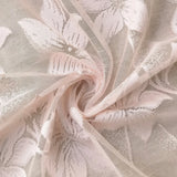 elvesmall 1PC Pink Floral Short Curtain for Kitchen Small Window Sheer Drape With Beads Bottom Cabinet Study Cafe Blind #E