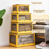 elvesmall Foldable Storage Box Closet Organizer With Wheels Stackable Sundries Organizer Clothes Quilts Toys Books Storage Box
