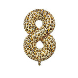 elvesmall  1Pcs 32 Inch Cheetah Leopard Print Digital Aluminum Film Balloon 1-9 digital Balloon Kids Jungle Safari Birthday Party Decoratio