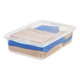 elvesmall 28 Qt. (7 gal.) Under Bed Plastic Storage Box, Clear, Set of 4