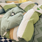 elvesmall  Simple Bed Sheets Set Four Seasons Universal Men's Bed Four Sets Pure Cotton Three Comforter Sets Bed Cover Full Set