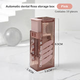 elvesmall Portable Floss Storage Box Auto Refillable Oral Hygiene Care Floss Pick Floss Dispenser Contains 10Pcs Floss
