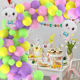 elvesmall 150 Pcs Fruit Green Purple Pink Yellow Bunny Aluminum Mold Balloon Garland Arch Set Girls Birthday Party Baby Shower Decorations