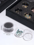 elvesmall 25/50 Grids Nail Art Decoration Storage Box Empty Plastic Nail Rhinestones Gems Case Container DIY Accessories For Nail Salon