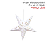 elvesmall 30-75cm Hollow Star Hanging Pendant Eid Mubarak Christmas Ramadan Decoration Islamic Muslim Party Decor Ramadan Kareem Gift