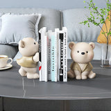 elvesmall Cream Wind Bear Decoration, Bookstore Bookstand, Light, Luxury, High End, Home Decoration, Entrance, Living Room, Craft Gift