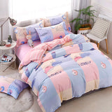 elvesmall Hot sale high quality bedding double sanded quilt cover sheet pillowcase four-piece set