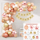 elvesmall Macaron Pink Balloon Garland Arch Kit Wedding Birthday Party Decoration Kids Globos Gold Confetti Latex Ballon Baby Shower Girl