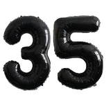 elvesmall 2pcs 40inch Huge Black Number Foil Balloons Birthday Party Decorations Adult Kids 10 11 12 15 20 25 30 45 50 60 Year Old Supplie