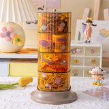 elvesmall Makeup Brush Storage Box, Transparent Acrylic Multi-layer Storage Box, Suitable for Dressing Table Rotatable Desktop Storage Box
