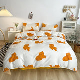 elvesmall Floral Print Brushed Home Bedding Set Simple Fresh Comfortable Duvet Cover Set with Sheet Comforter Covers Pillowcases Bed Linen