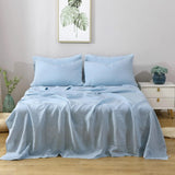 elvesmall 100% French Natural Pure Linen Bedding Sheet Set Ultra Soft Durable Luxurious Stone Washed 3 Pieces Sheets Set Double Bed Sheets
