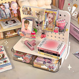 elvesmall 1 Pcs Desktop Perforated Board Storage Box Stationery Sorting Rack Desk Office Cosmetics Storage Rack Pen Holder