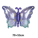 elvesmall Large Butterfly Foil Balloons Blue Laser Butterfly Children Girls Birthday Party Baby Shower Wedding Decor Kids Toy Photo Props