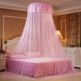elvesmall  Round Ceiling Mosquito Net Princess Round With Butterfly Decoration Canopy Bed Curtain Netting For Bed Bedroom Dorm Room Decor