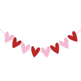 elvesmall 300cm Happy Valentine's Day Banner Paper Heart Banner Red Love Glitter Garland Banner Party DIY Decorations Photo Props Rope