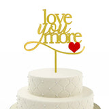 elvesmall  New Happy Valentine's Day Cake Topper Acrylic Gold Red Love Wedding Cupcake Topper for Lady Wedding Party Cake Decorations