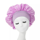 elvesmall Women Sleeping Caps Bathroom Satin Solid Color Stretch Bonnets Hair Hat for Daily Use and Beauty