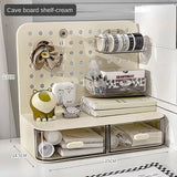 elvesmall 1 Pcs Desktop Perforated Board Storage Box Stationery Sorting Rack Desk Office Cosmetics Storage Rack Pen Holder