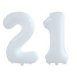 elvesmall 2pcs 30/40inch Giant White Number Balloon 16 18 25 30 40 50 Foil Balloons Birthday Wedding Baby Shower Decoration Figures Globos