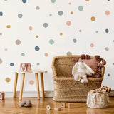 elvesmall Boho Colorful Polka Dots Children Wall Stickers Removable Nursery Wall Decals Poster Print Kids Bedroom Interior Home Decor