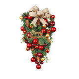 elvesmall Hot Sale Realistic Plastic Christmas Garland Prelit Decorations Merry Christmas Green Tree Red Fruit Christmas Wreaths for Door
