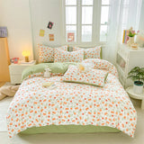 elvesmall Bedding Set Duvet Set Hot Sale Fragmented Flower French Style NEW Queen King Size Soft Comforter Sets 4pcs sheet Set