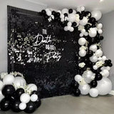 elvesmall 127Pcs Black and White Balloon Garland Arch Kit Confetti Latex Balloons for Baby Shower Birthday Graduation Wedding Party Decor