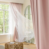 elvesmall High Quality Luxury Blackout Gauze Lace Curtain Partition French window bedroom Living room Decor Princess style